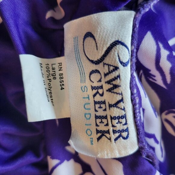 Sawyer Creek Studio womens purple floral sleep ware SZ Large - Picture 4 of 5